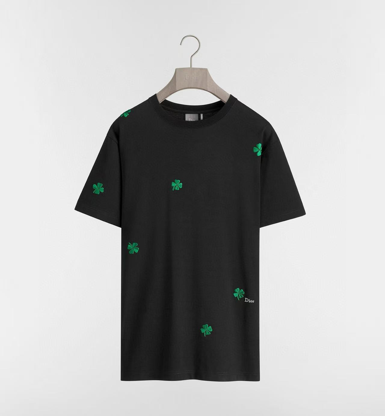 CD T-Shirt with Dior Clover Embroidery Cotton