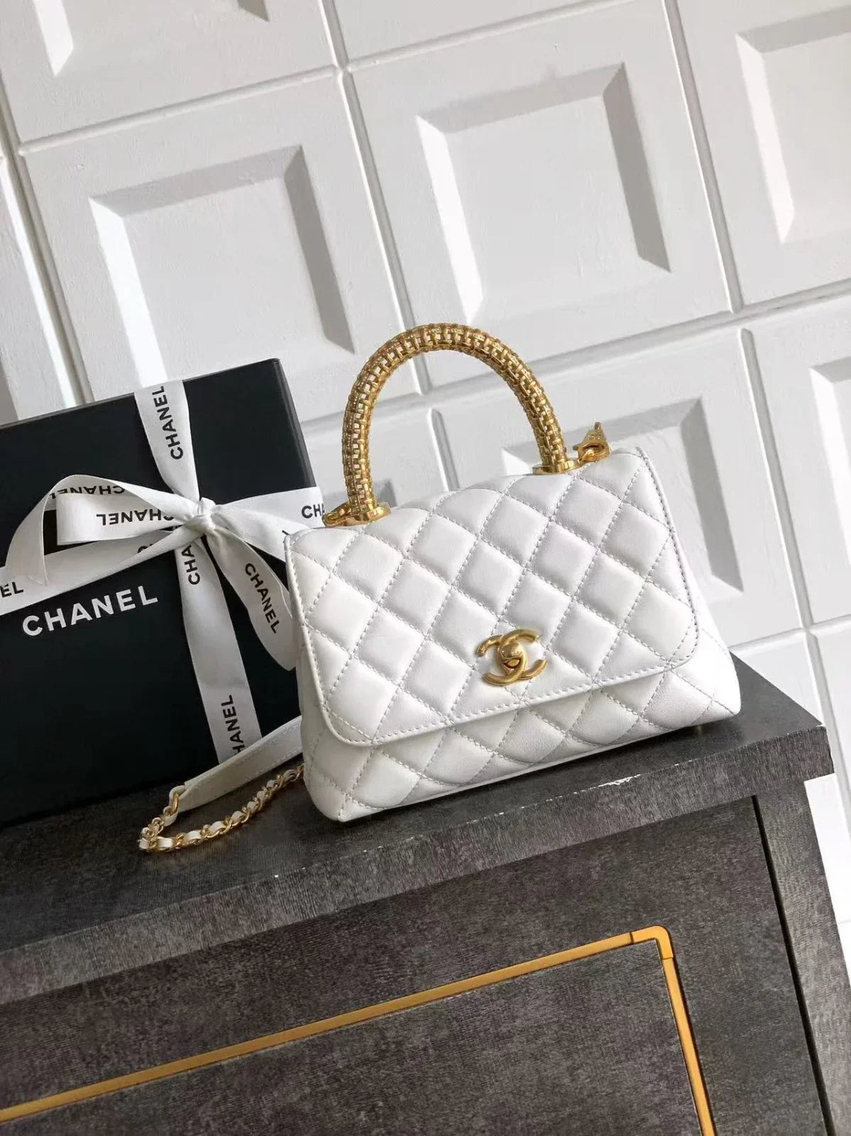 Chanel 2026 Quilted Coco Handle Flap Bag 14cm Calfskin