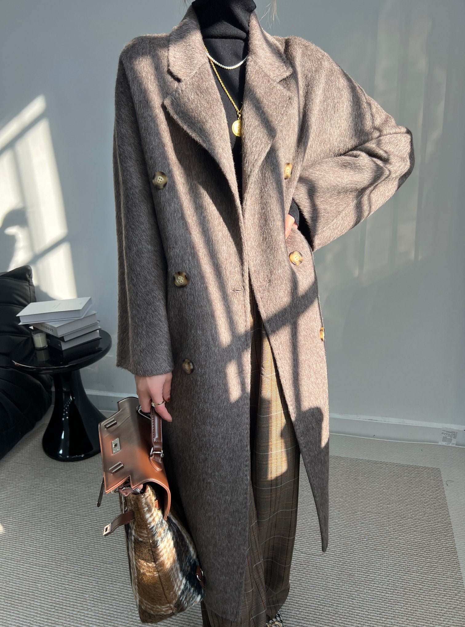 Max Mara 26s Double Breasted Coat Camel Wool Alpaca 434261