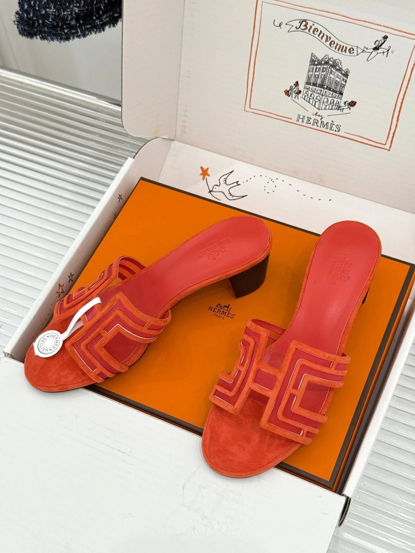 Hermes 2026 Oran Sandal 5cm Suede Mesh 898415