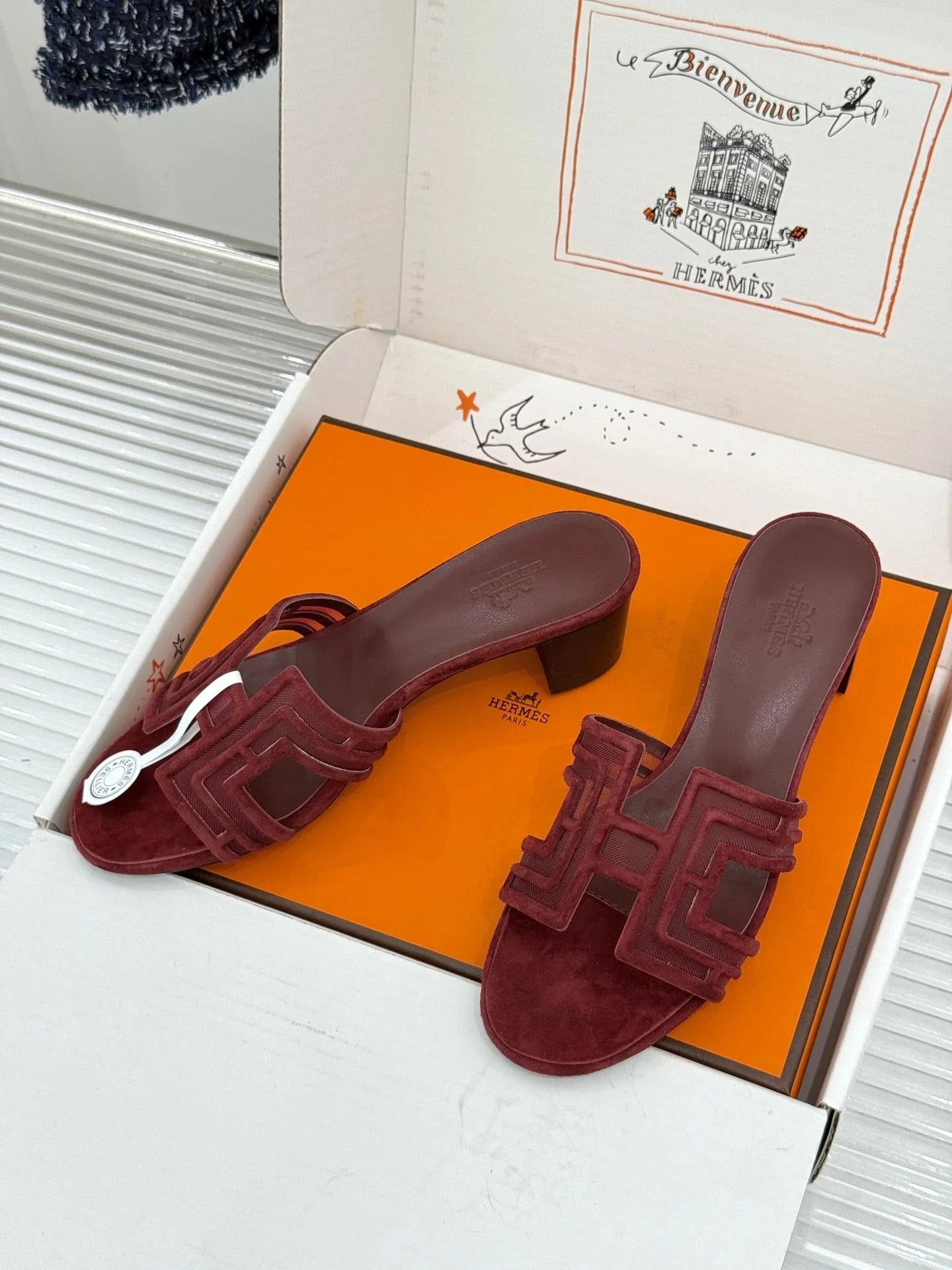 Hermes 2026 Oran Sandal 5cm Suede Mesh 898415