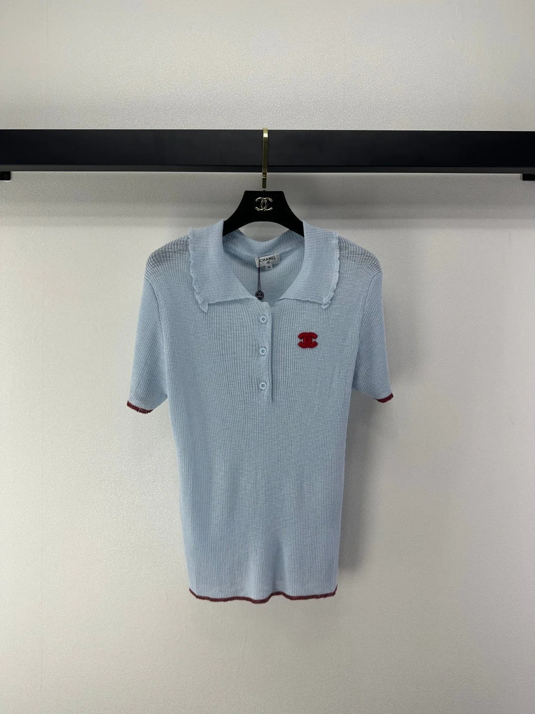 Chanel 2026 Knit Polo Shirt Acrylic 368378
