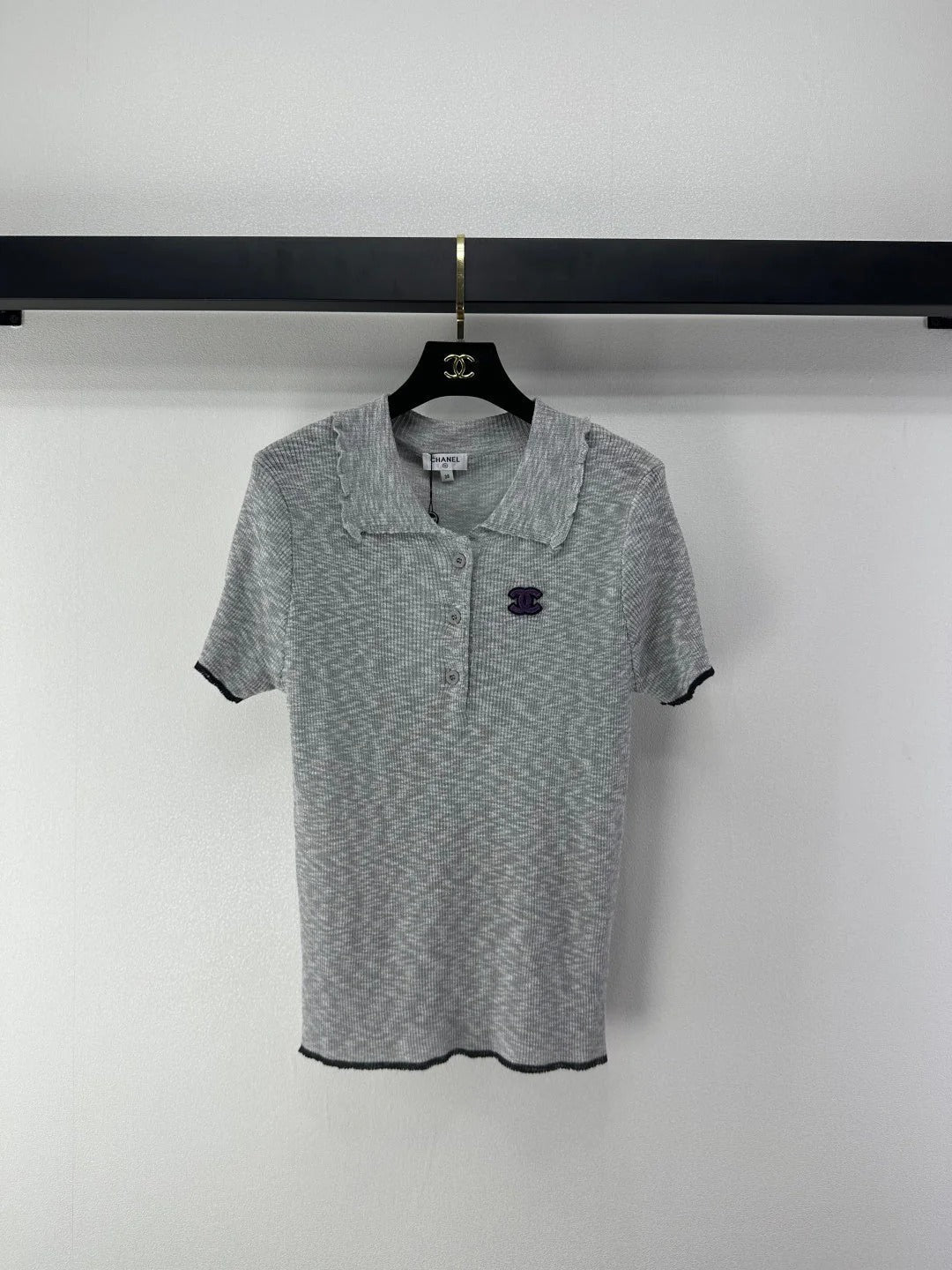 Chanel 2026 Knit Polo Shirt Acrylic 368378
