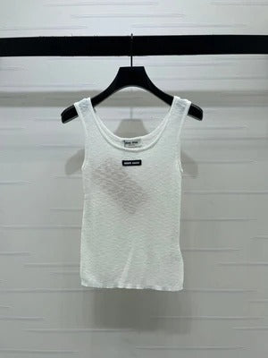 Miumiu 2026 Logo Knitted Vest Wool 375016
