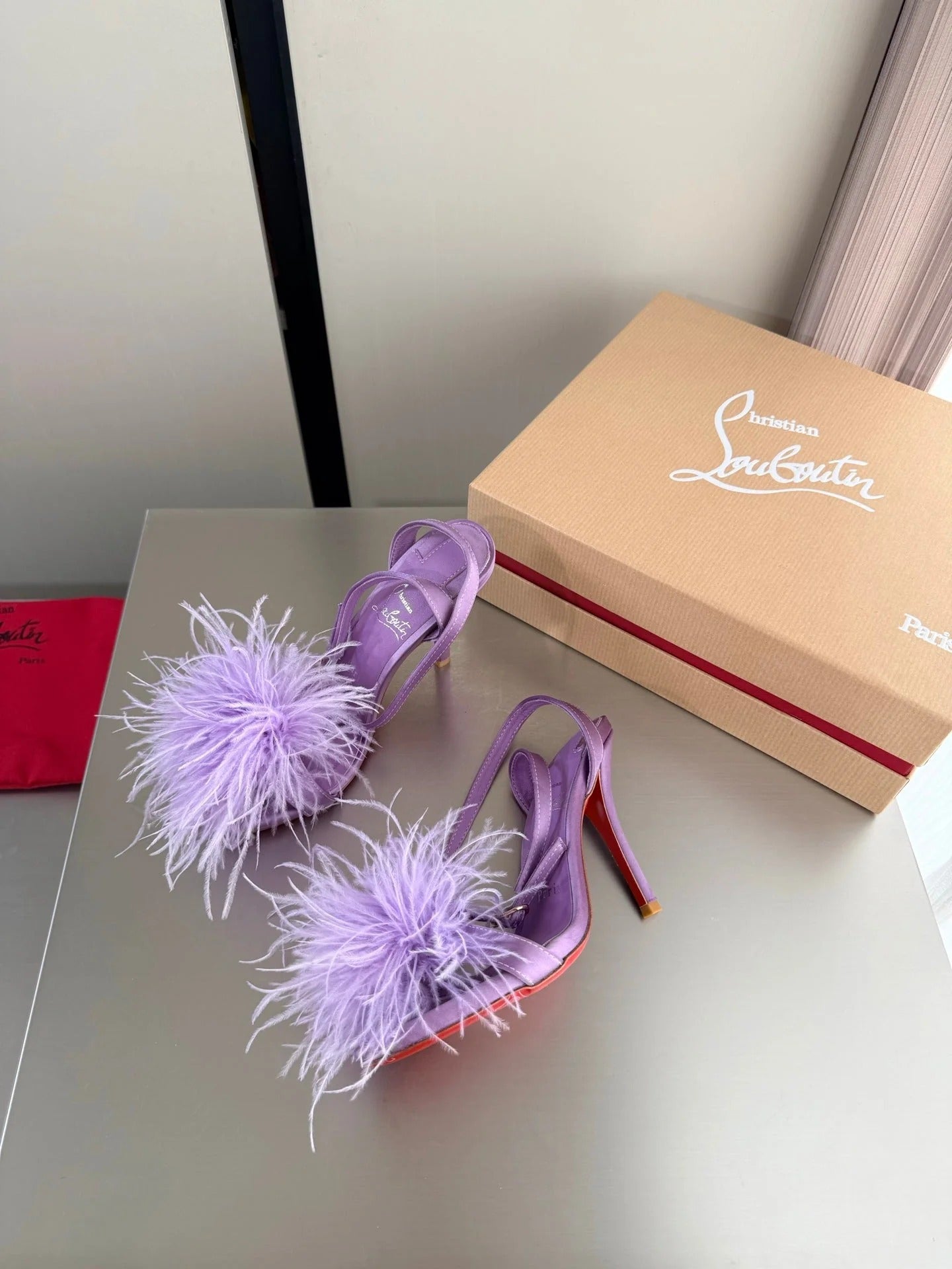 CL 2026 Loubipoupi Sandal 100mm Feather Leather 868957