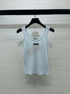 Miumiu 2026 Logo Knitted Vest Wool 375016