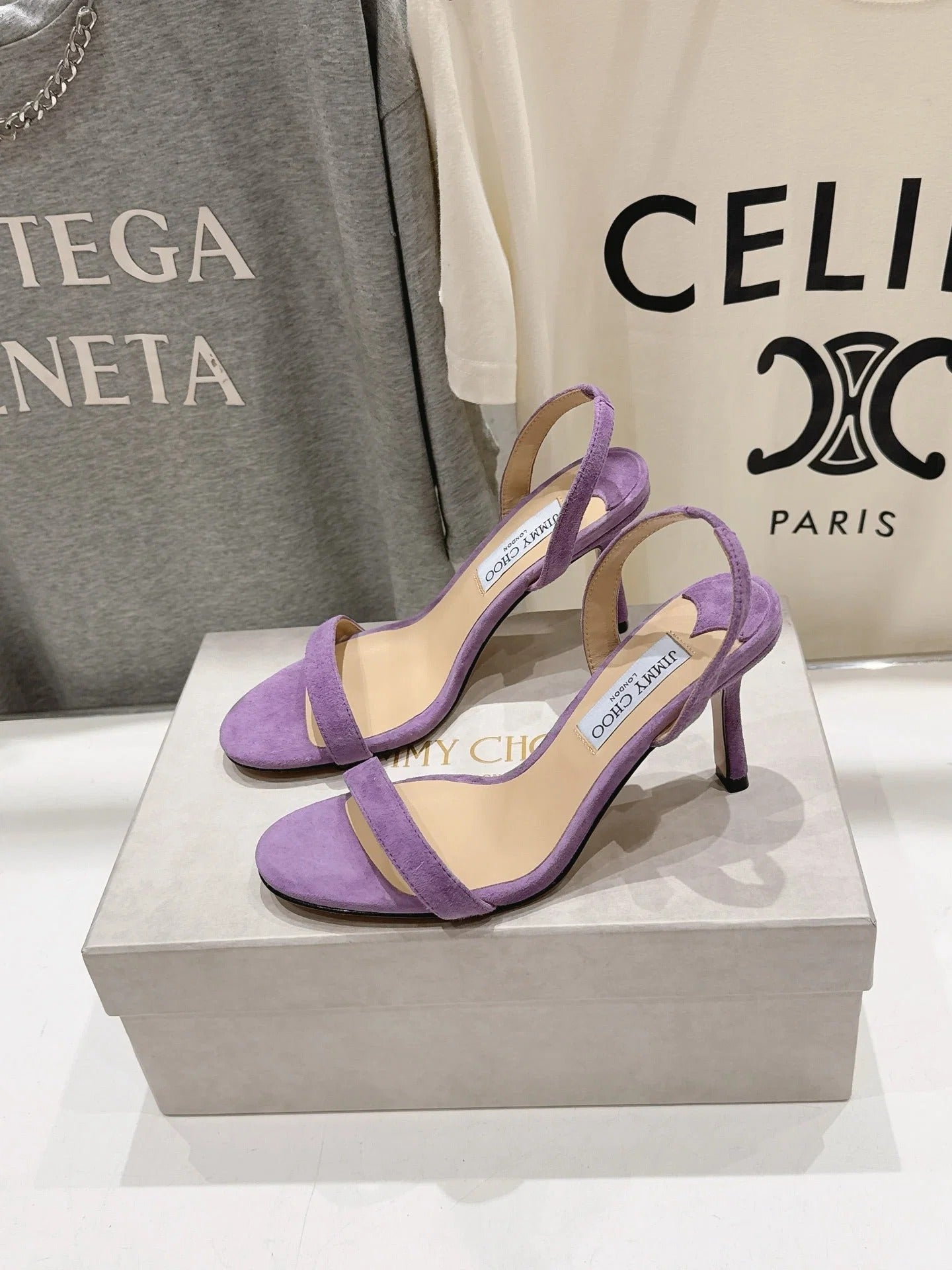 Jimmy Choo 2026 Jenn Sandals 85mm Suede Sheepskin 946209