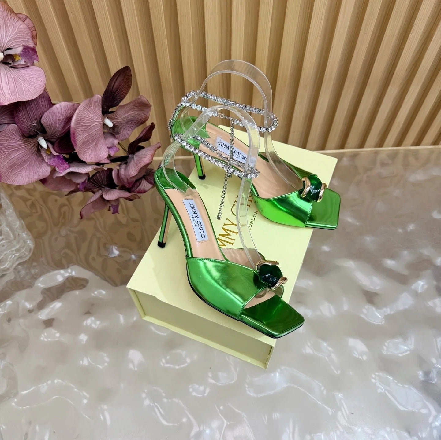 Jimmy Choo 2026 Amber Buckle Sandals 85mm Patent Leather 949779