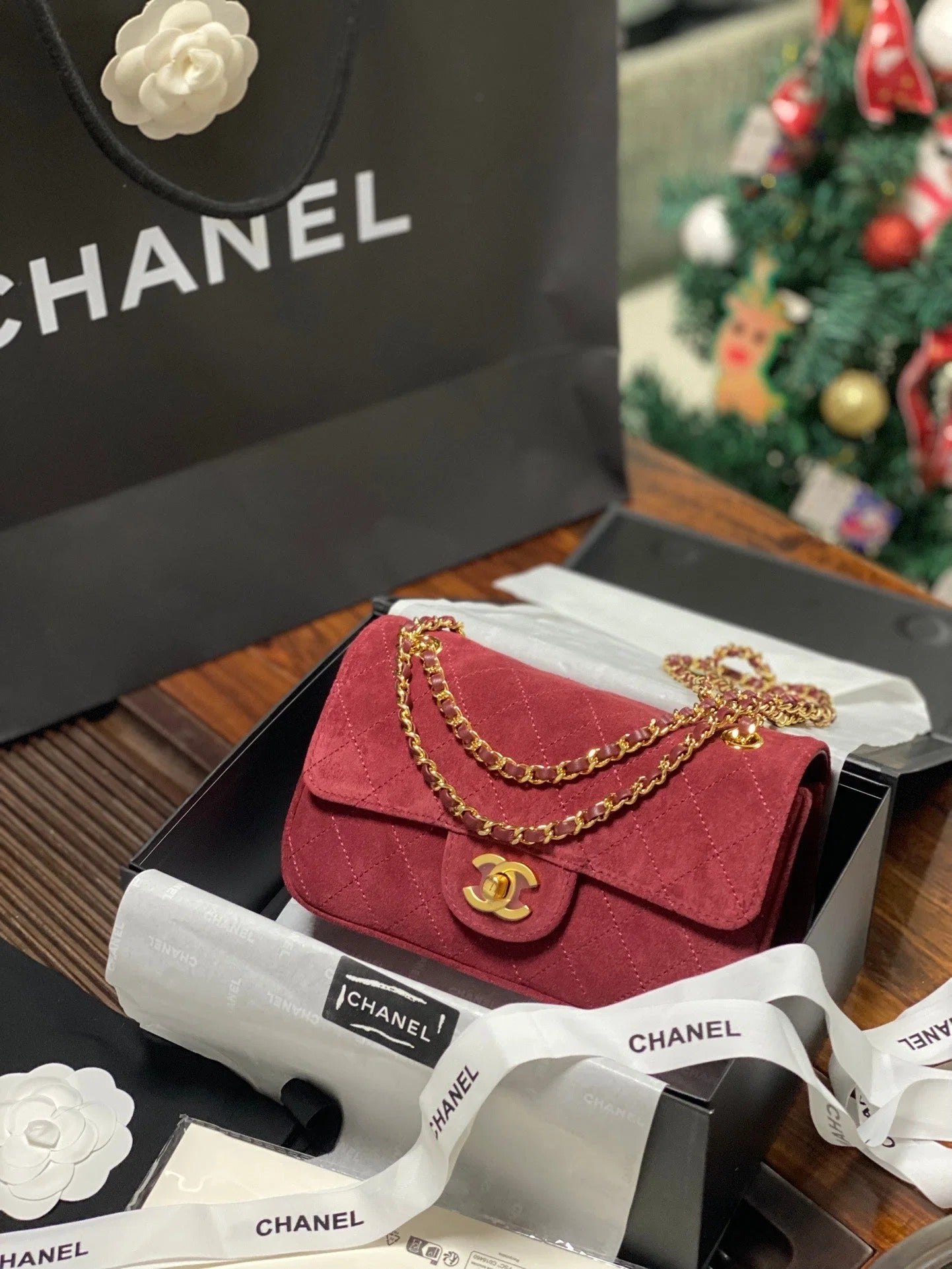 Chanel 2026 Flap Bag 20cm Suede Leather