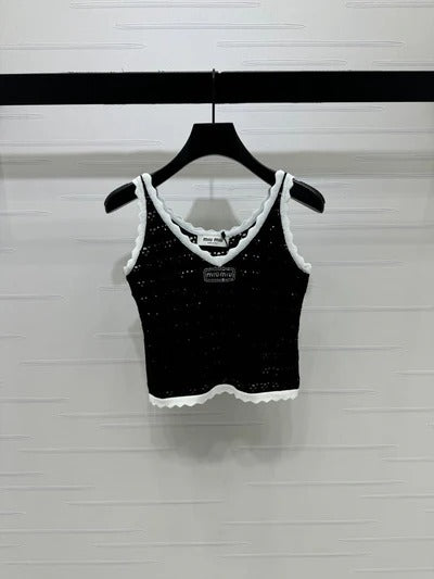 Miumiu 2026 Hollow-out Knitted Camisole Cotton 375026