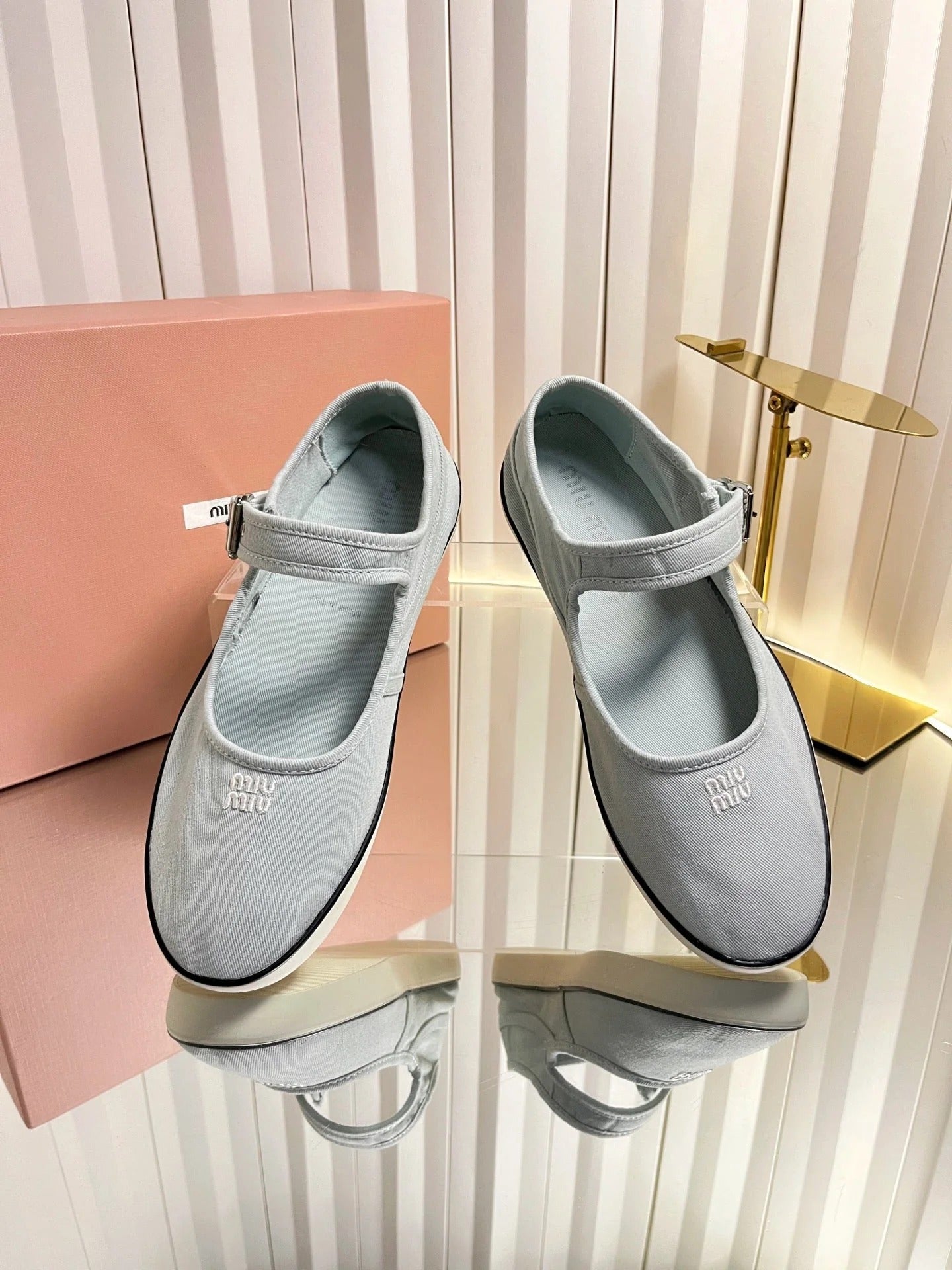 Miumiu 2026 Drill Ballet Flat Canvas 922964