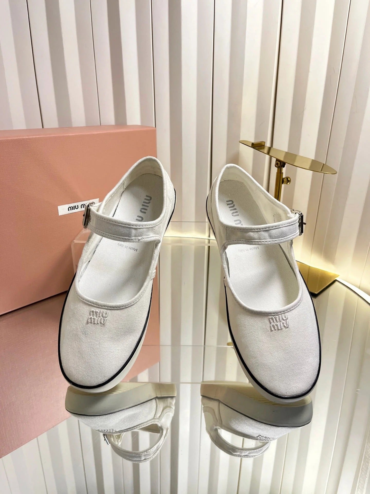 Miumiu 2026 Drill Ballet Flat Canvas 922964