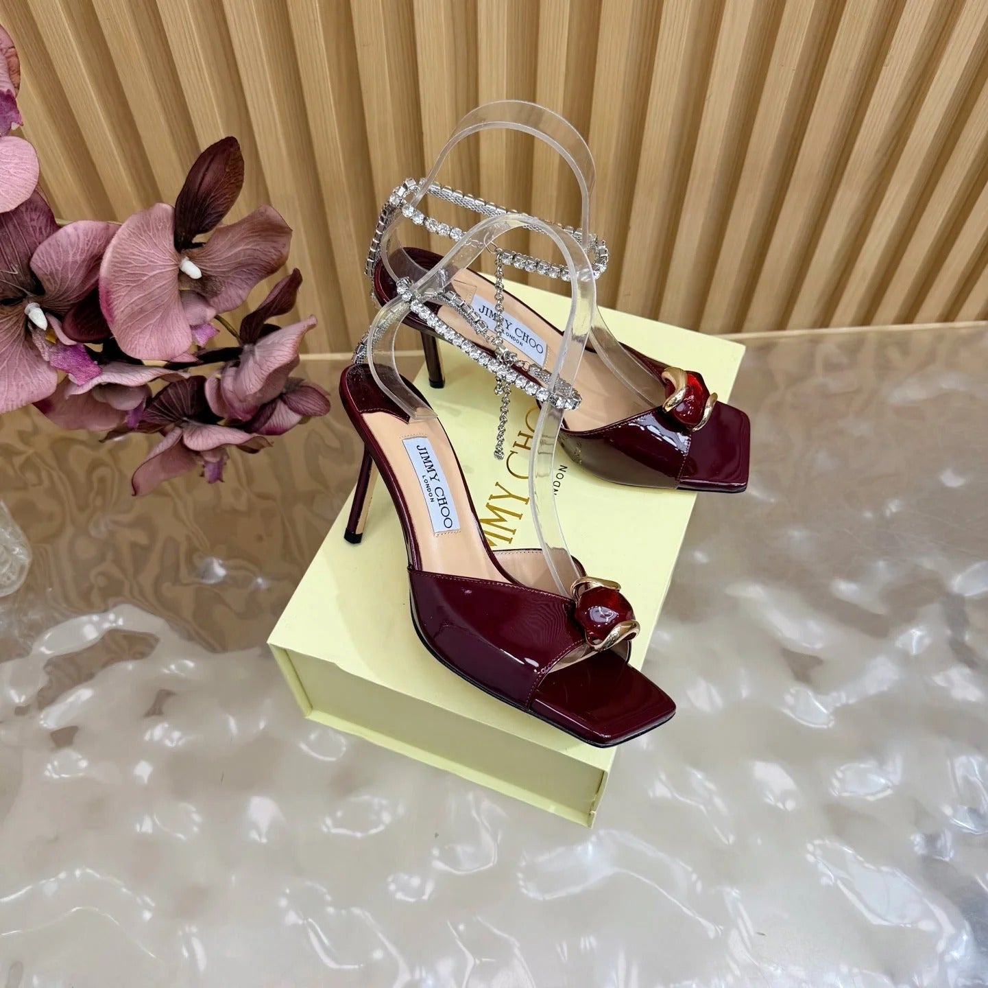 Jimmy Choo 2026 Amber Buckle Sandals 85mm Patent Leather 949779