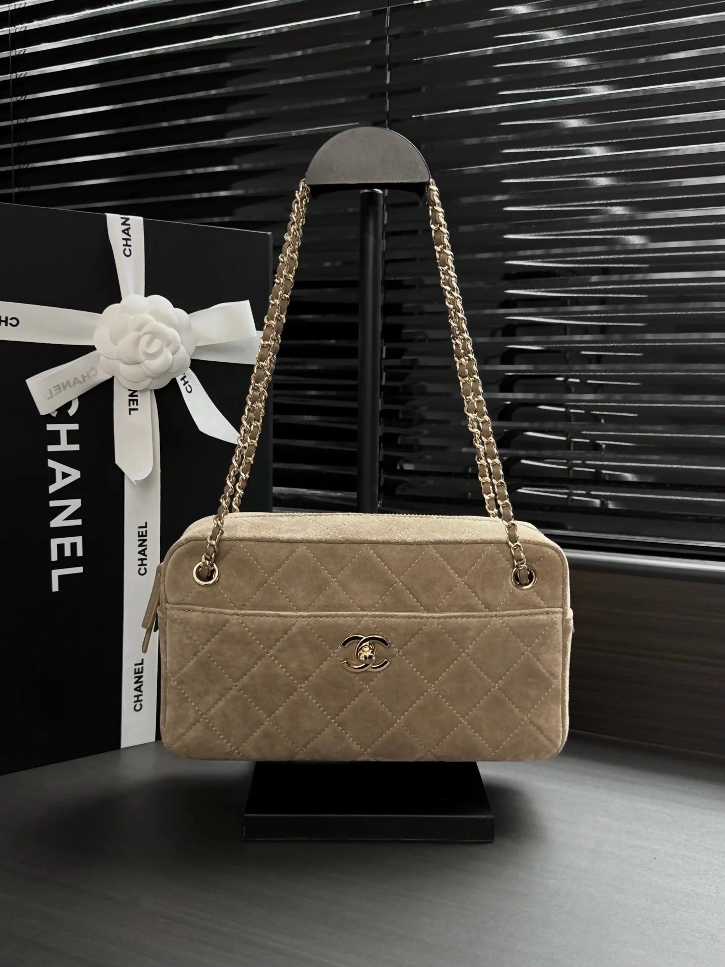Chanel 2026 Camera Bag 24.5cm Suede Lambskin