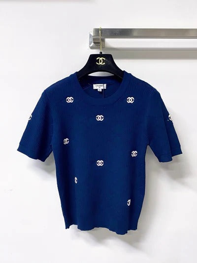 Chanel 2026 Quilted Knit Short-sleeved Shirt Wool Cashmere Tencel 310325