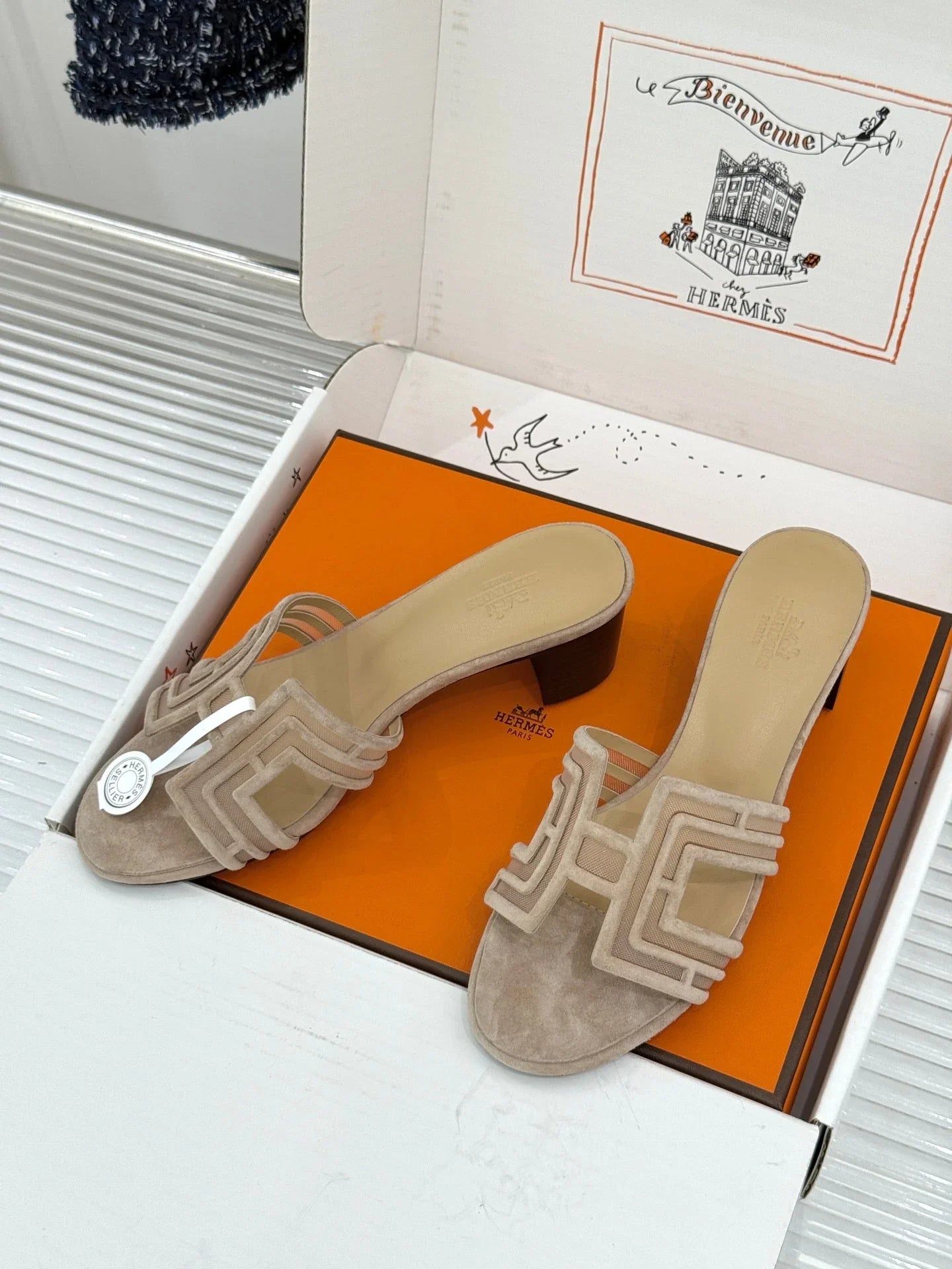 Hermes 2026 Oran Sandal 5cm Suede Mesh 898415