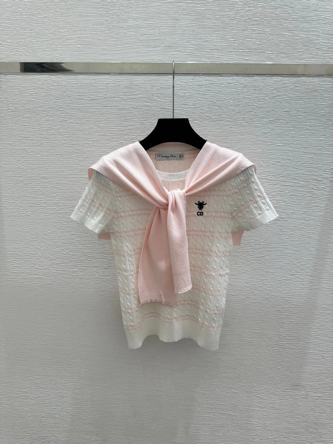 Dior 2026 Short-Sleeve Shirt with Scarf Wool 525428