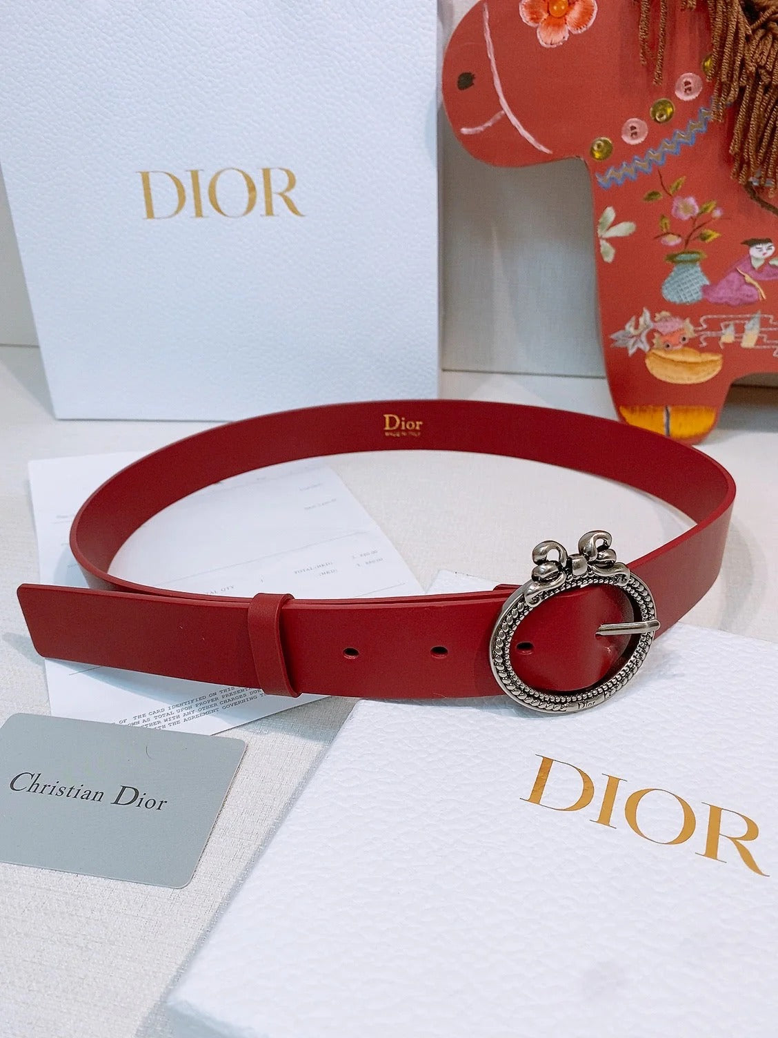 Dior Médaillon Belt 30mm With Bow Calfskin 207707